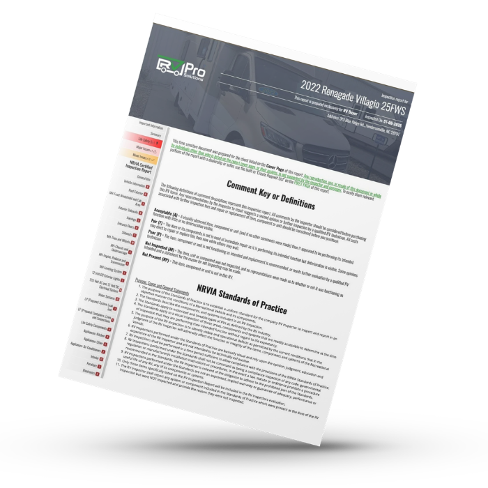 Sample RV inspection report